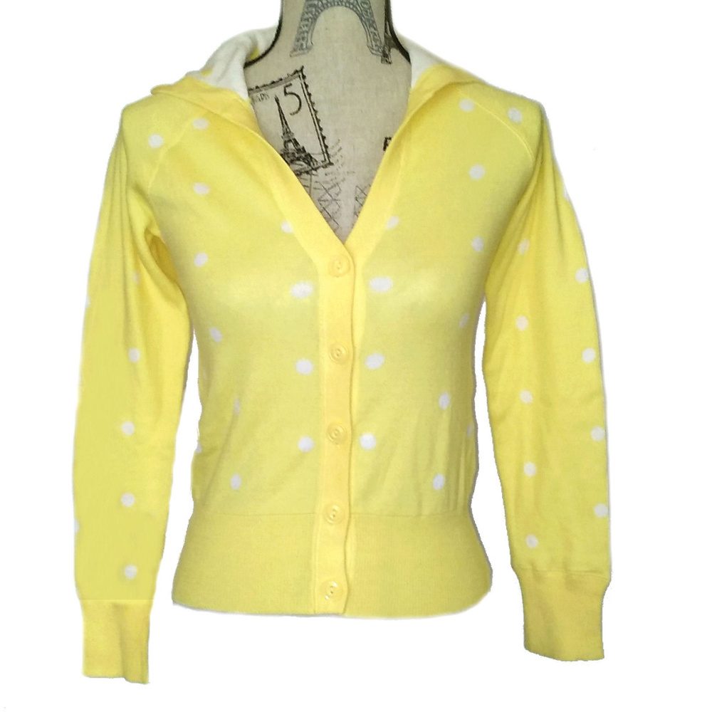 NWOT ~OLD NAVY GIRLS YELLOW POLKA DOT CARDIGAN~